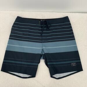 Dark Seas Division Mens size 36 Board Shorts Blue Stripe Beach Surf Swim
